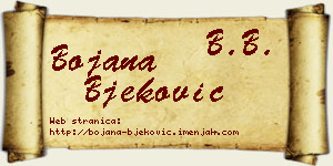 Bojana Bjeković vizit kartica